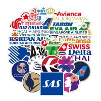 55Pcs/lot Waterproof Aviation Aircraft company LOGO Stickers Suitcase Fridge Phone Laptop Stikers Decal Sticker Stickers