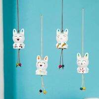 (3 ชิ้น) กระต่ายเซรามิค Wind Chime, เครื่องประดับตกแต่งรถยนต์, วันเกิดคู่แถมจี้ Ornament