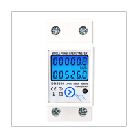 Din Rail Digital Single Phase Reset Zero Energy Meter White Energy Meter ABS Energy Meter KWh AC220V Electric Meter LCD Digital Energy Electric Meter