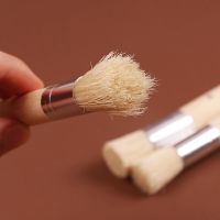 3pcs/Set Wooden Stencil Brush Chalk Paint Natural Pure Hog Bristle brush Round Acrylic Oil Painting Detail Brushes