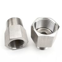 1/8" 1/4" 3/8" 1/2" 3/4" BSP Female To Male Thread 304 Stainless Steel Pipe Fitting High Pressure Resistant Connector Adapter Watering Systems Garden