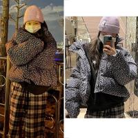 Blackpink Jennie Bear Printed Bread Jacket Winter New Stand Collar Down Coat