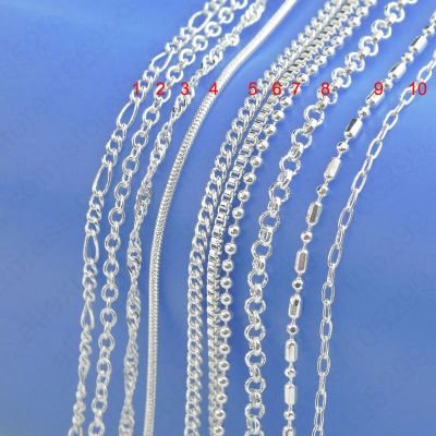 [MM75] Resgular Designs Option 1 PC 16 Inches Fine 925 Sterling SilverNecklace Chains With Lobster Clasps Set For DIY