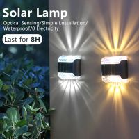 LED Solar Lamp Path Stair Outdoor Garden Lights Waterproof Solar Power Balcony Light Warm White Decoration for Patio Stair Fence