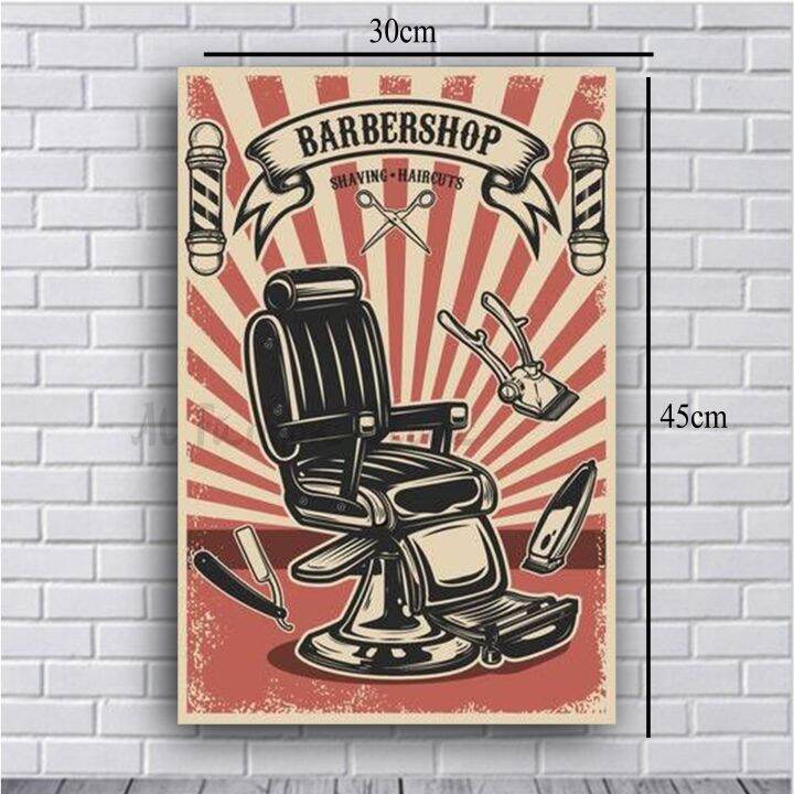 Poster Barbershop Foto Barber Shop Cukur Rambut Salon Hiasan