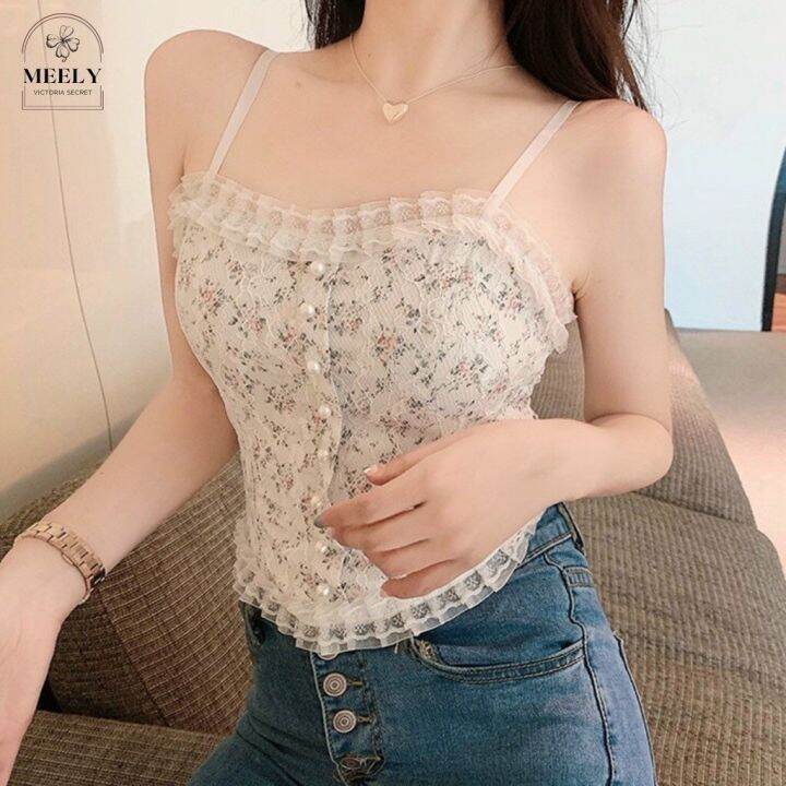 Áo Bra Ren Hoa Nhí Đính Khuyáo Hai Dây Mẫu Mới Croptop Bao Đẹp !(Ảnh Thật)  | Lazada.Vn