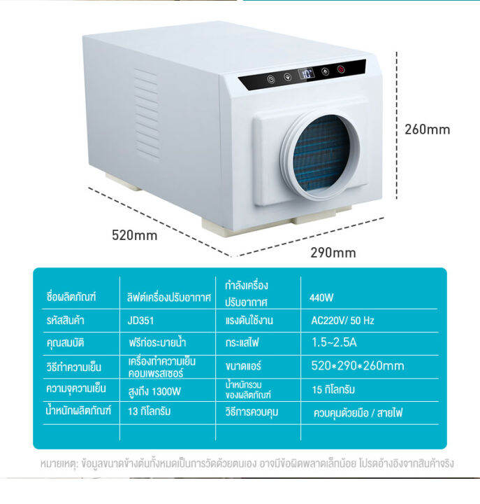 air-conditioning-เครื่องปรับอากาศสัมพันธ์กับอุณหภูมิของอากาศ-ความจุความเย็นสูงสุด-1300w-สามารถติดตั้งรถยนต์และบ้านได้โดยไม่ต้องใช้เครื่องภายนอก