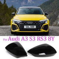 2ชิ้นสำหรับ RS3 S3รถ Audi A3 8Y 2021-2024ฝาครอบกระจกมองหลังรถยนต์ครอบคลุมอุปกรณ์เสริมรถยนต์กระจกมองข้าง