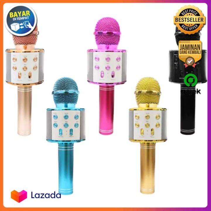 MIC WS858/858PPT PORTABLE BLUETOOTH WIRELESS MICROPHONE SPEAKER KARAOKE WSTER/HANDHELD KTV