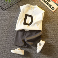 Boys Summer Vest Short Sleeve Suit 2023 New Sleeveless Baby Summer Clothing Trendy Childrens Fried Street Cool Handsome Clothes Trendy