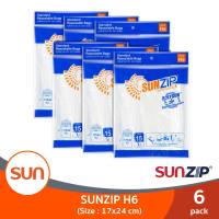 SUNZIP (ซันซิป) ถุงซิปอเนกประสงค์ รุ่น H6 ขนาด 17 X 24 ซม. จำนวน 15 ใบ (6 แพ็ค)