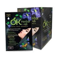 [1 กล่อง]Ok Herbal โอเค เฮอเบิล แชมพูปิดผมขาว [30 ml.x12 ซอง] แชมพูสระดำ แชมพูเปลี่ยนสีผม แชมพูย้อมผม