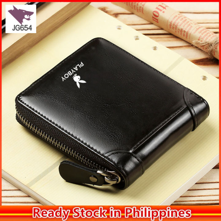 Portable Antimagnetic Men Wallet Anti RFID Male Zipper Purse Short PU  Leather Wallet Fashionable Business Purse 