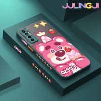 Jlingji เคสสำหรับ Tecno Camon 17P Spark 8 Pro Spark 8 P เคสการ์ตูนเค้กน่าอร่อยหมีมีน้ำค้างแข็งโปร่งใสบางแข็งขอบสี่เหลี่ยมเคสนิ่มปลอกซิลิโคนป้องกันคลุมทั้งหมด