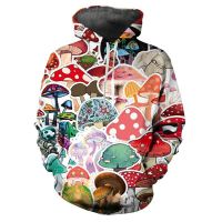 Spring And Autumn Mushroom Hoodies 3D Printed Forest O Neck Long Sleeves Tops Plant Pattern Fashion Casual Unisex Men Women Coat