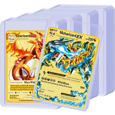 Pokemon Pikachu Transparent Hard Card Holder Album Holder Collection Protect Picture Postcard Save Pokémon Charizard Game Toy