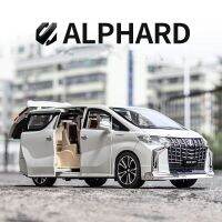 MPV รถโลหะผสม1:24 Toyota Alphard รุ่นไดคาสท์และของเล่นโมเดลยานพาหนะโลหะคอลเลกชั่นเสียงจำลองของเล่นเด็กของขวัญ