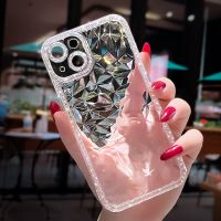 Crystal Glitter Diamond Pattern Phone Case For iPhone 13 12 11 Pro Max X XR XS Max 14 Pro Transparent Shockproof Soft Back Cover