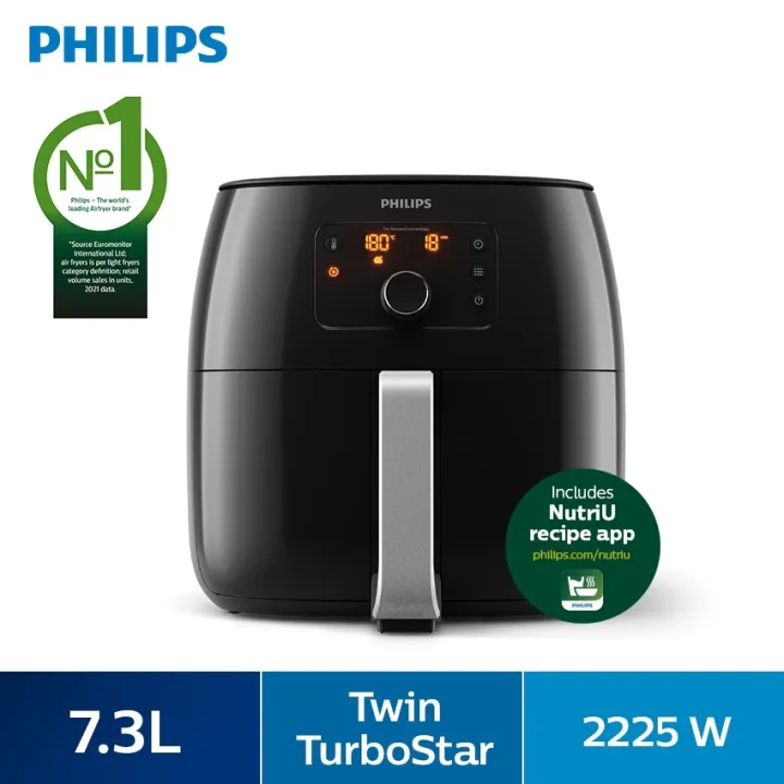 PHILIPS 7.3L Air Fryer XXL Twin TurboStar HD9654/99 HD9654 Rapid Air