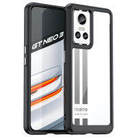 Realme GT Neo 3 Case, EABUY Transparent Hard Back with Shockproof Enhanced Side Protective Bumper Phone Cover for Realme GT Neo 3