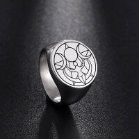 LIKGREAT Triple Moon Goddess Wicca Pentagram Magic Supernatural Amulet Mens Rings Love Finger Ring for Men Boyfriend Gifts Punk