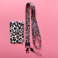 Ladies Leopard Lanyard Name Card Covers  ID Card Holder Students Bus Card Case Visit Door Identity Badge Card Holders