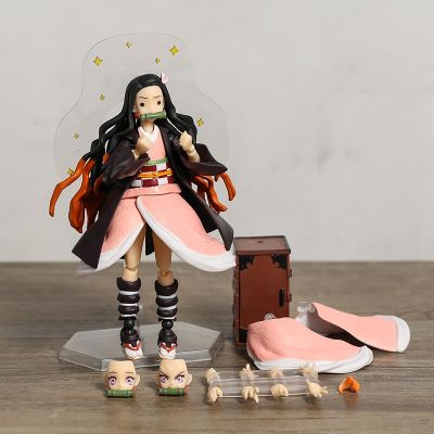 ZZOOI Demon Slayer Kamado Nezuko Figma 508-DX Tanjiro 498-DX Zenitsu 522-DX 6" Action Figure Joint Movable Model Toy