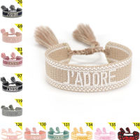 2022 New Braided Bracelet Adjustable Rope For Women woven Bracelet Letter Embroidery Tassel Friendship Lovers Bracelet Gift Picture Hangers Hooks