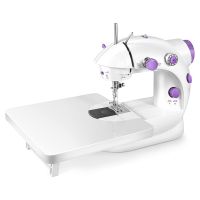 Portable Sewing Machine with Extension Table and Lamp, Mini Home Electric Handheld Sewing Machine, Dual Thread