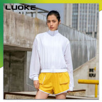 Luoke แจ็คเก็ตผู้หญิงใหม่หลวมแขนโคมไฟกีฬาวิ่งเสื้อสตรีบางออกกำลังกายป้องกันแสงแดดและระบายอากาศด้านบน