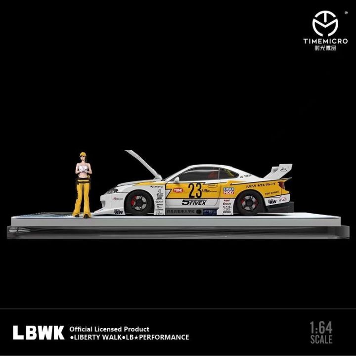presale-tm-1-64-lbwk-silvia-s15-open-hood-yellow-lightning-diecast-diorama-car-model-collection-miniature-carros-toys-timemicro