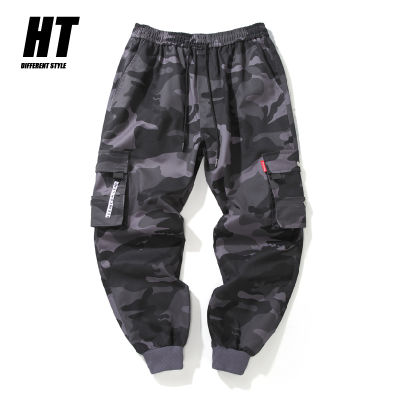 Hip Hop Cargo Pant Mens Fashion Joggers Casual Pants Streetwear Multi-Pocket Ribbons Military Pants Men Harem Pants Large Size