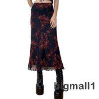 ✨OM☽Women Long Skirt, Vintage Elegant Flower Summer Fall Skirt for Casual Daily Dating