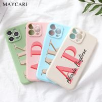 {Chaoke digital branch} เคสซิลิโคนนิ่มลายชื่อเฉพาะสำหรับ iPhone 14 13 12 11 Pro Max X XS XR สีเคสโทรศัพท์ตามสั่งเคสเลนส์โทรศัพท์