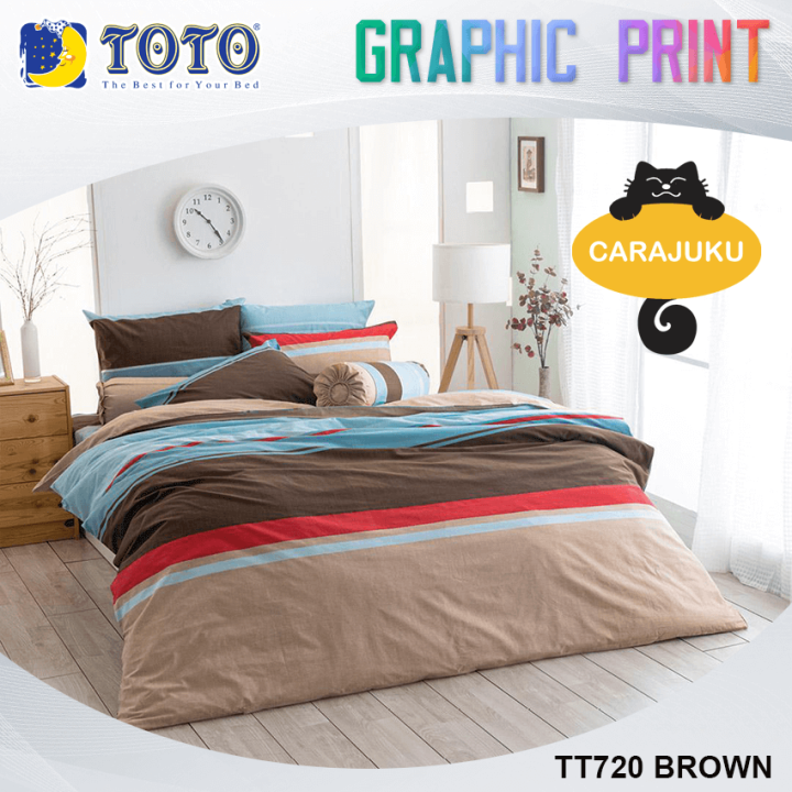 toto-ชุดประหยัด-ชุดผ้าปูที่นอน-ผ้านวม-ลายกราฟฟิก-graphic-tt720-brown-สีน้ำตาล-โตโต้-3-5ฟุต-5ฟุต-6ฟุต-ผ้าปู-ผ้าปูที่นอน-ผ้าปูเตียง-ผ้านวม-กราฟฟิก