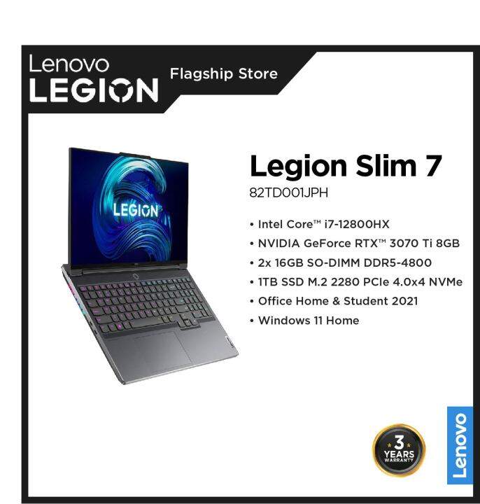 Lenovo Legion 7 16iax7 82td001jph 16 Ns Gy Lazada Ph