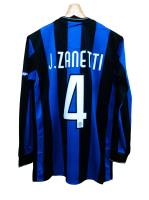 4 J.ZANETTI INTER FINAL UCL 2010 WINNERS LONG SLEEVD FULL PATCH FOOTBALL SHIRT SOCCER JERSEY