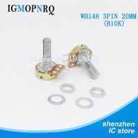 ◇ 5PCS/LOT B10K 10K OHM WH148 3Pin Single Rotary Potentiometer Pots Shaft 20MM With Nuts And Shim