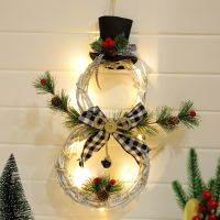 Christmas Decorations for Home 2022 Christmas Rattan Wreath Led Lights Decorations Christmas Tree Hanging Pendant New Year 2023