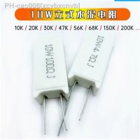 10Pcs/Lot Quality Goods 10W Ceramic Cement Resistor DIP 18K 20K 24K 27K 30K 39K 47K 56K 68K 82K 100K 150K 200K Original Stock