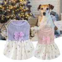 Adorable  Stylish Sweet Ladylike Dog Dress Cotton Dog Clothes Bow Tie   for Daily Life Dresses