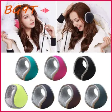 Ear Muffs for Men & Women - Winter Ear Warmers Behind the Head Style - Ear  Covers for Cold Weather Black Soft Fleece Earmuffs