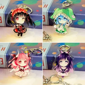 Date A Live Himekawa Yoshino Tokisaki Kurumi Acrylic Keychain Key ring  Pendant