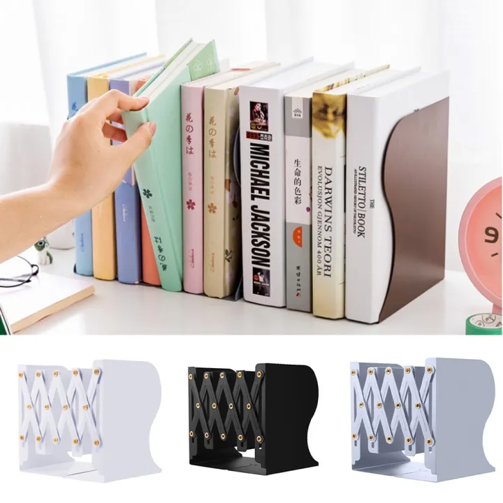 Decorative Metal Iron Bookends Holder Stand Desk Heavy Duty Nonskid