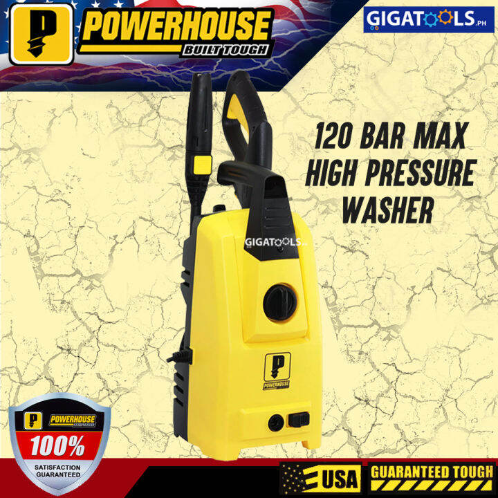 Powerhouse Ph Compact 120pw 120 Bar Max High Pressure Washer And Car Wash Set 1300w [gigatools