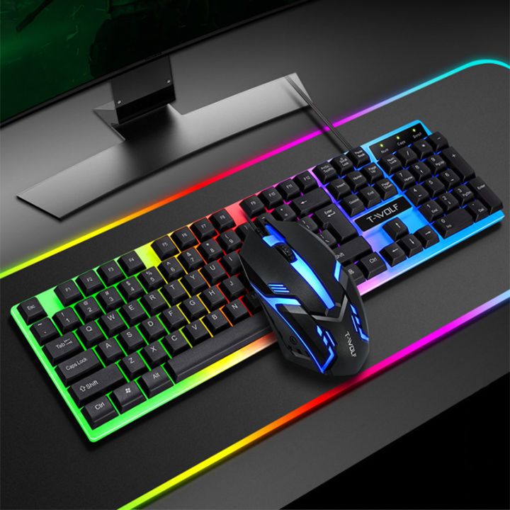 gamer-คีย์บอร์ดและเมาส์-pc-gaming-keyboard-rgb-backlit-keyboard-rubber-keycaps-wired-spanish-keyboard-mouse-gamer-gaming-mouse