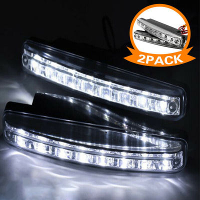 【เฟยตง】🚕🚕ไฟ LED ไฟตัดหมอกขับขี่8ดวงสำหรับรถ2X,ไฟสีขาวไฟฉายคาดศีรษะเวลากลางวัน