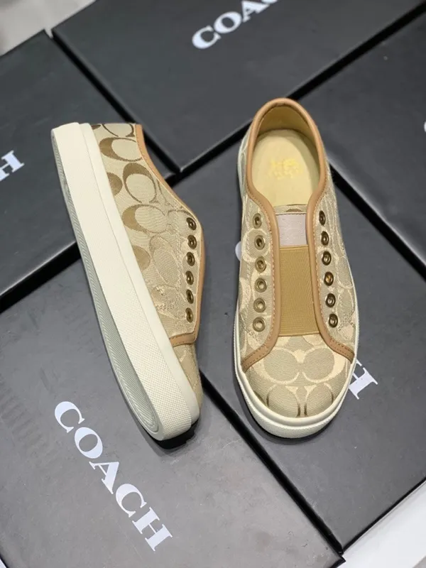 COACH Women Flat shoes Slip-Ons Boat Shoes shoes Loafers women's branded  shoes Giày bốt nữ Giày đế bằng 