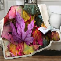 2023 Maple Leaves 3D Full Printed Plush Throw Blankets for Beds Sofa Soft Warm Sherpa Quilts Nap Cover Portable Travel Picnic blanket