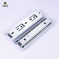 6inch Mute Steel Damping Buffer Three Section Drawer Slide Solid Stell Ball Self Closing Runner